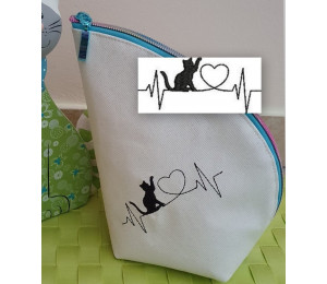 Stickdatei - Herzlinie Katze Silhouette 2